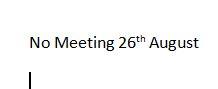 No Meeting